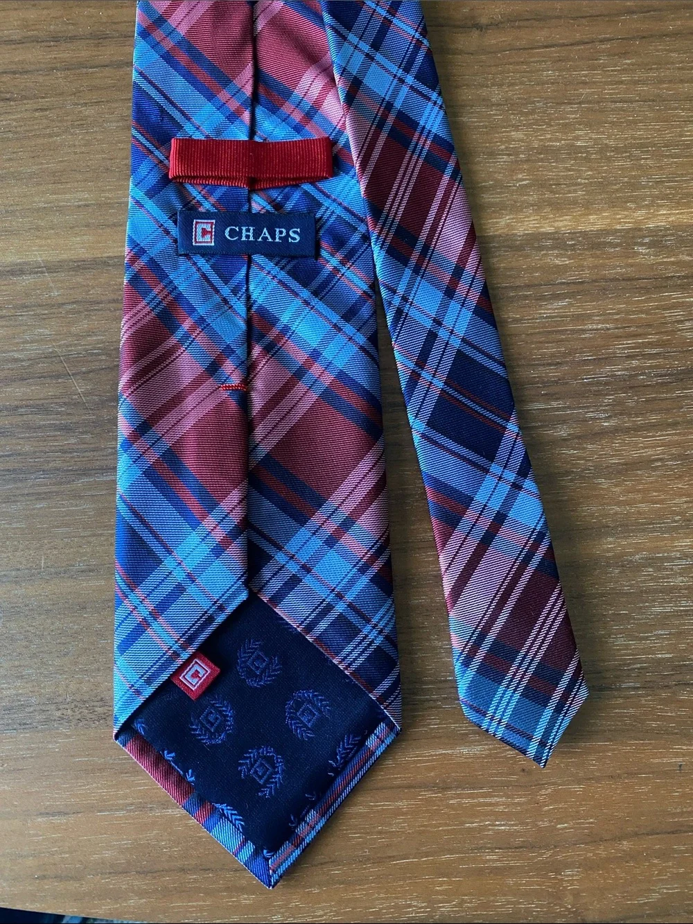 Chaps Blue and Red Plaid Silk Tie